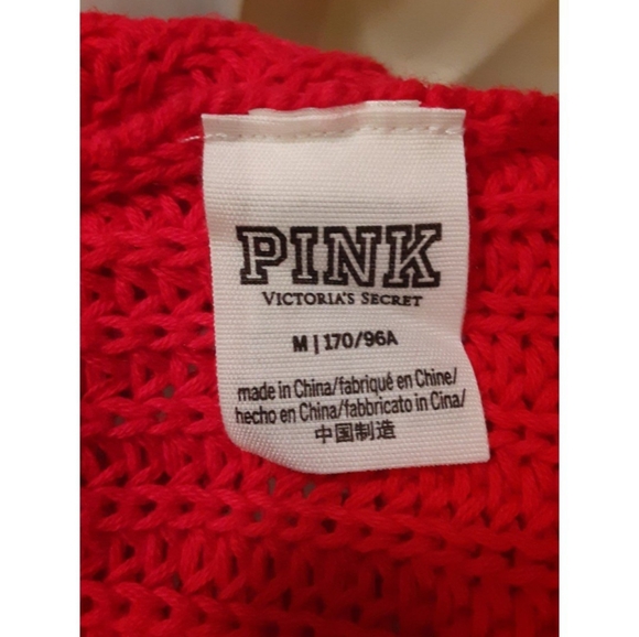 PINK VS Boyfriend Crewneck Sweater Red "Lettermen"w/ Blk details rare/htf 😍🔥💎 - Picture 8 of 11